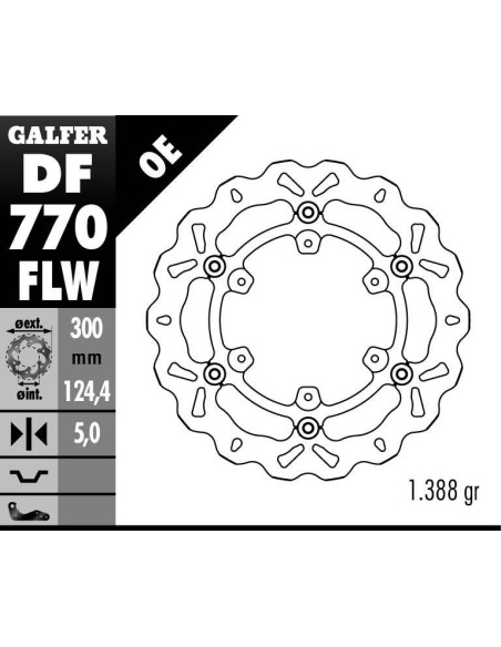 Disque de frein GALFER wave flottant 300x5mm - KTM ENDURO 690
