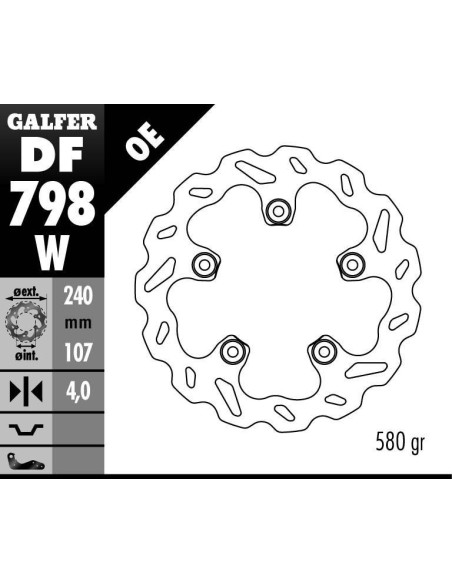 Disque de frein GALFER fixe wave 240x4mm - KTM DUKE