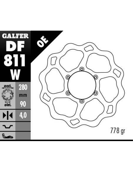 Disque de frein GALFER fixe wave 280x4mm - RYZ STREET
