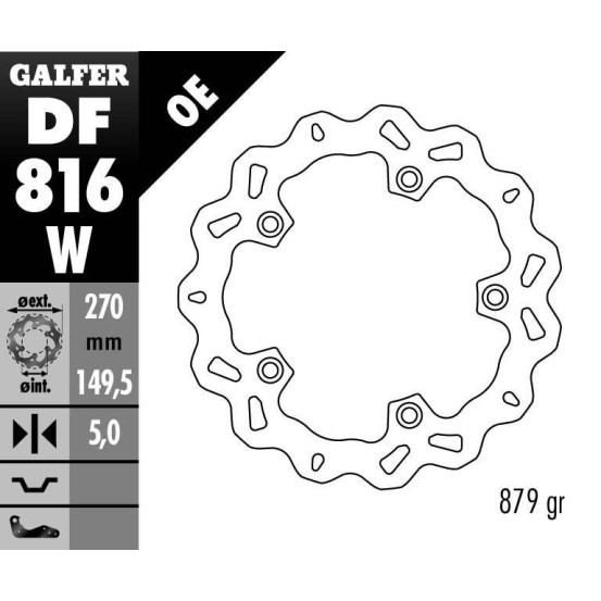 Disque de frein GALFER fixe wave 270x5mm - BMW C 600 SPORT - C 650 GT