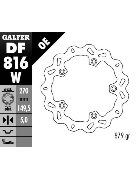 Disque de frein GALFER fixe wave 270x5mm - BMW C 600 SPORT - C 650 GT