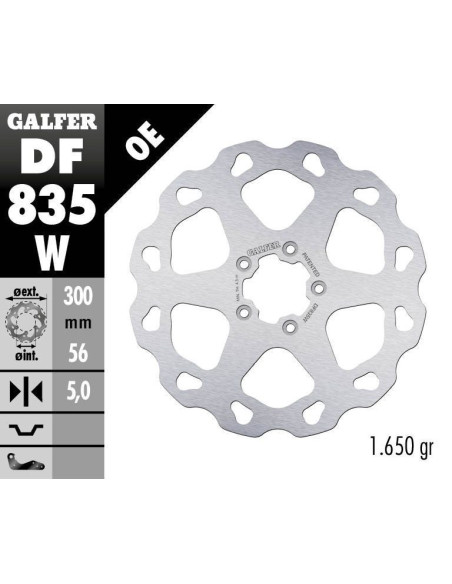 Disque de frein GALFER fixe 300x5 - HARLEY DAVIDSON TOURING SERIES