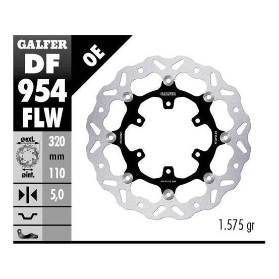 Disque de frein GALFER wave flottant route 320x5mm -FANTIC CABALELERO 250-500