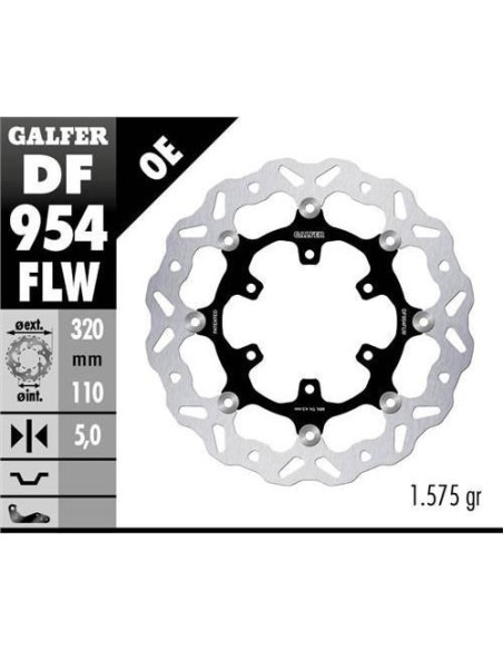 Disque de frein GALFER wave flottant route 320x5mm -FANTIC CABALELERO 250-500