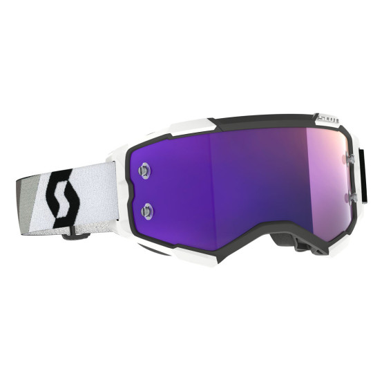 Masque cross Scott Fury - Premium Noir Blanc écran violet