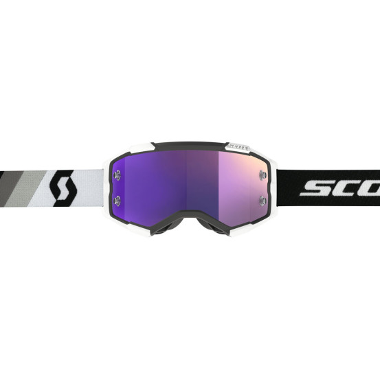 Masque cross Scott Fury - Premium Noir Blanc écran violet