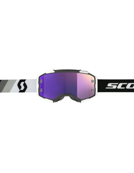 Masque cross Scott Fury - Premium Noir Blanc écran violet