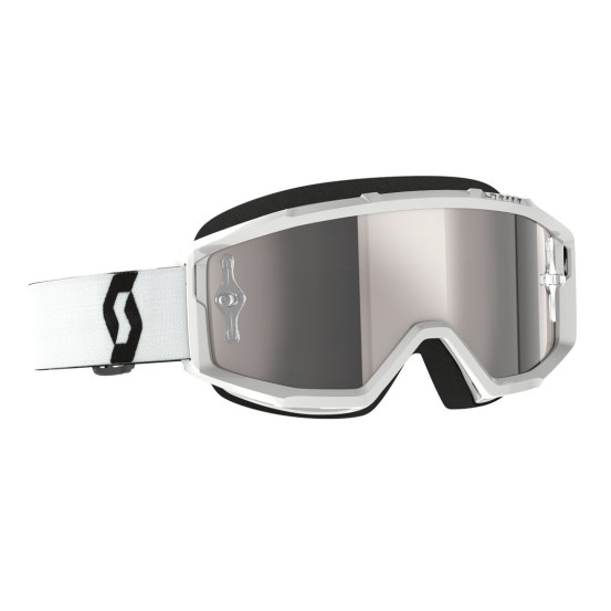 Masque cross Scott Primal écran iridium - Blanc Silver