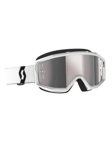 Masque cross Scott Primal écran iridium - Blanc Silver