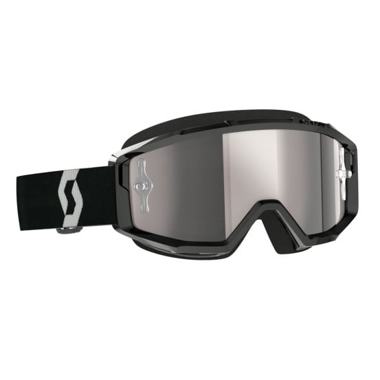 Masque cross Scott Primal écran iridium - Noir Blanc Silver