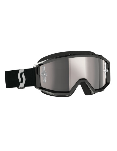 Masque cross Scott Primal écran iridium - Noir Blanc Silver