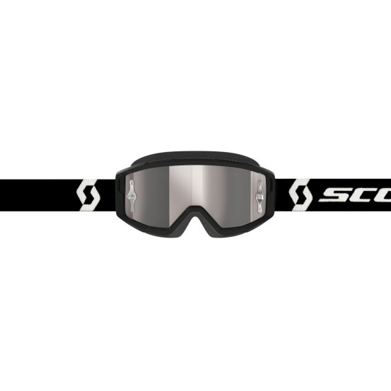 Masque cross Scott Primal écran iridium - Noir Blanc Silver