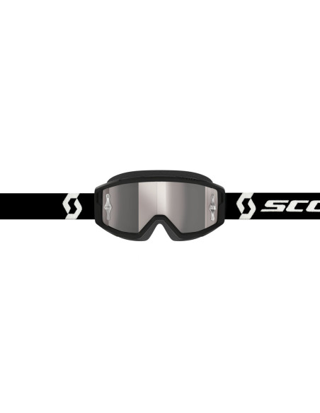 Masque cross Scott Primal écran iridium - Noir Blanc Silver