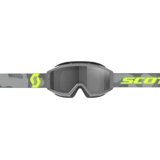 Masque cross Scott Primal Sand Dust - Light Gris Jaune Fluo écran gris foncé