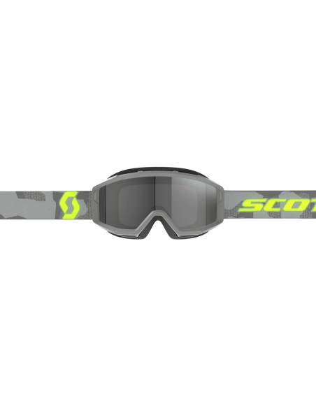 Masque cross Scott Primal Sand Dust - Light Gris Jaune Fluo écran gris foncé