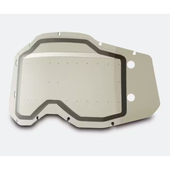 Ecran Double 100% pour masque cross Racecraft 2 / Accuri 2 / Strata 2 Forecast - fumé avec picots
