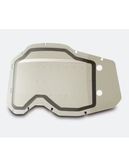 Ecran Double 100% pour masque cross Racecraft 2 / Accuri 2 / Strata 2 Forecast - fumé avec picots