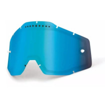 Ecran double pour masque cross 100% Racecraft 1/Accuri 1/Strata 1 - Double Ventilé Iridium Bleu