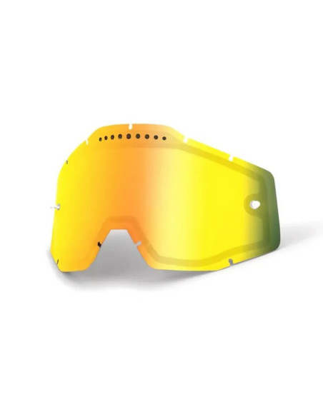 Ecran double pour masque cross 100% Racecraft 1/Accuri 1/Strata 1 - Double Ventilé Iridium Or