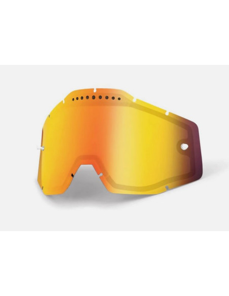 Ecran double pour masque cross 100% Racecraft 1/Accuri 1/Strata 1 - Double Ventilé Iridium Rouge