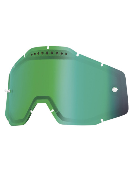 Ecran double pour masque cross 100% Racecraft 1/Accuri 1/Strata 1 - Double Ventilé Iridium Vert
