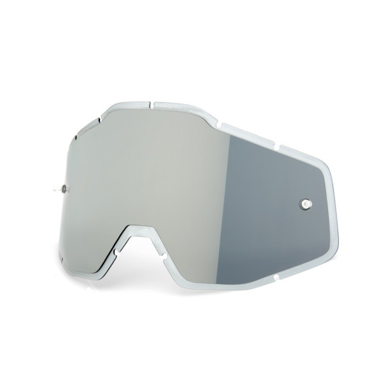 Ecran injecté pour masque cross 100% Racecraft 1/Accuri 1/Strata 1 - Iridium Argent Flash