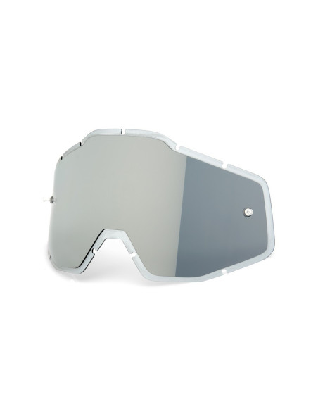 Ecran injecté pour masque cross 100% Racecraft 1/Accuri 1/Strata 1 - Iridium Argent Flash