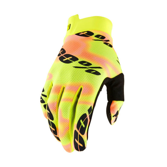 Gants cross 100% Itrack Kaledo - Jaune Noir