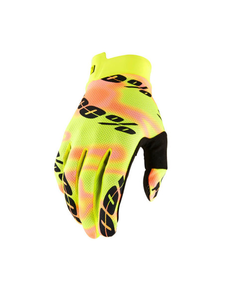Gants cross 100% Itrack Kaledo - Jaune Noir