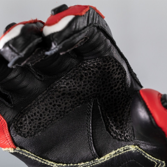 Gants moto cuir RST Tractech Evo 4 - Rouge Blanc Noir