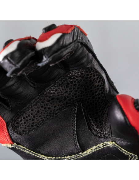 Gants moto cuir RST Tractech Evo 4 - Rouge Blanc Noir