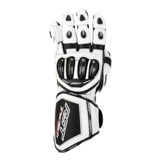 Gants moto cuir RST Tractech Evo 4 - Blanc Noir