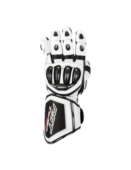 Gants moto cuir RST Tractech Evo 4 - Blanc Noir