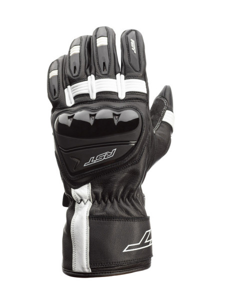 Gants moto cuir RST Pilot - Noir Blanc
