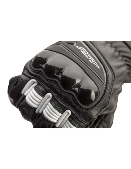 Gants moto cuir RST Pilot - Noir Blanc