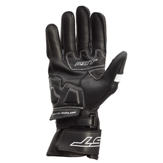 Gants moto cuir RST Pilot - Noir Blanc
