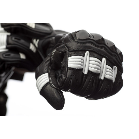 Gants moto cuir RST Pilot - Noir Blanc
