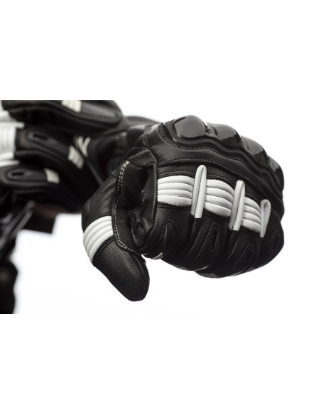 Gants moto cuir RST Pilot - Noir Blanc