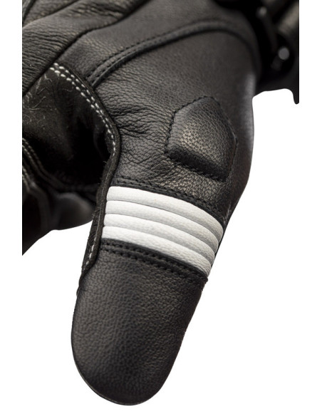 Gants moto cuir RST Pilot - Noir Blanc