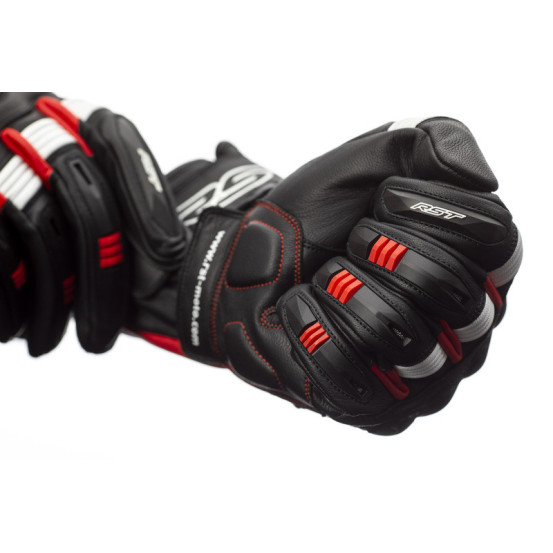 Gants moto cuir RST Pilot - Noir Rouge