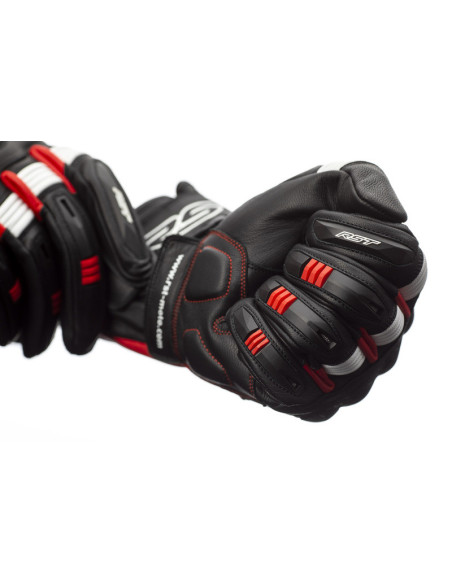 Gants moto cuir RST Pilot - Noir Rouge