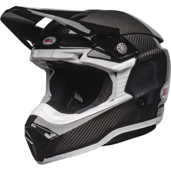 Casque cross Bell Moto-10 Spherical Solid - Noir Blanc Brillant