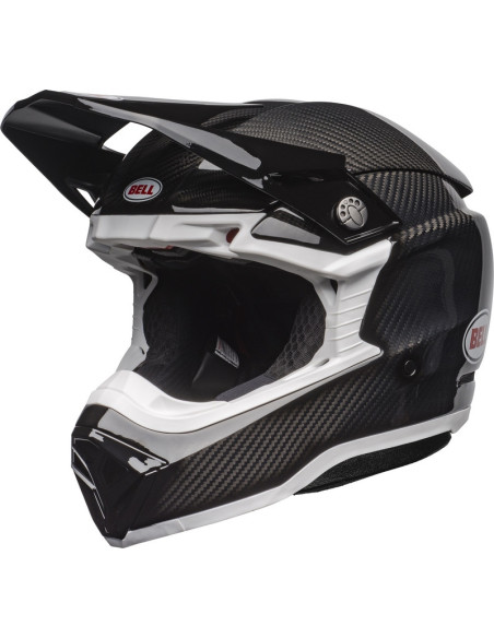 Casque cross Bell Moto-10 Spherical Solid - Noir Blanc Brillant