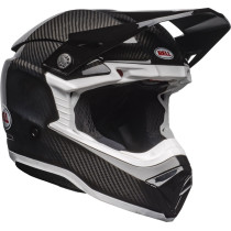 Casque cross Bell Moto-10 Spherical Solid - Noir Blanc Brillant 2