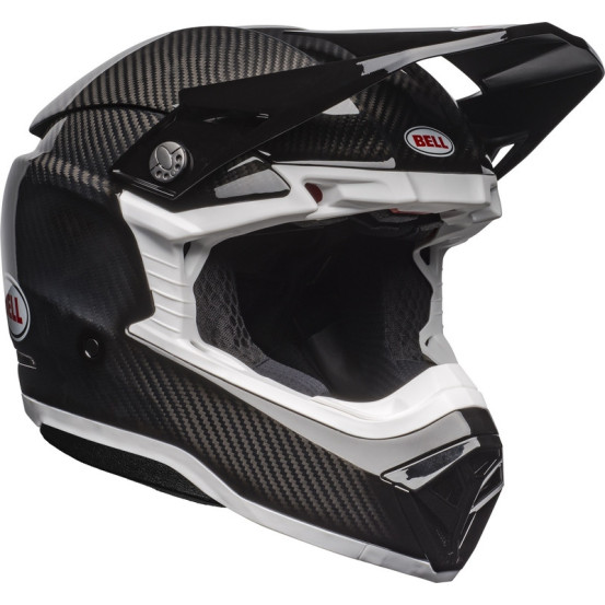 Casque cross Bell Moto-10 Spherical Solid - Noir Blanc Brillant