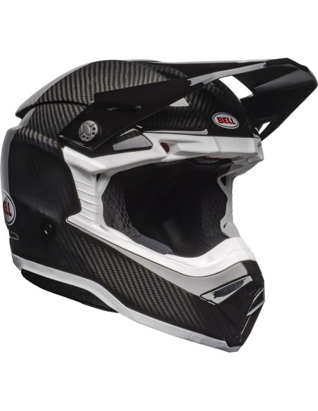 Casque cross Bell Moto-10 Spherical Solid - Noir Blanc Brillant