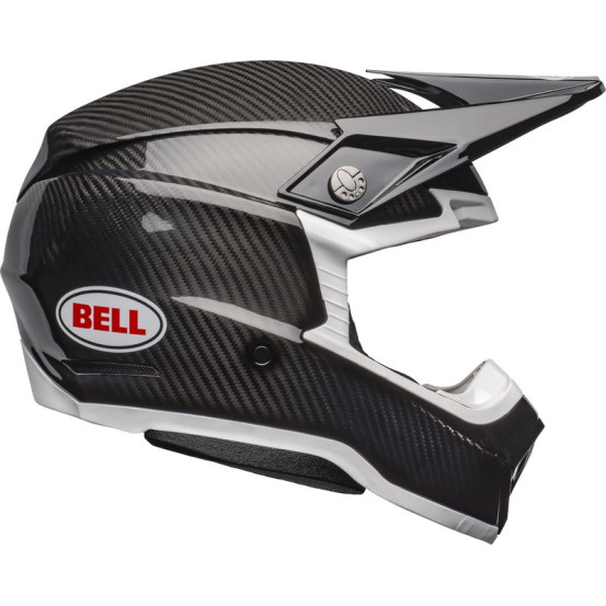 Casque cross Bell Moto-10 Spherical Solid - Noir Blanc Brillant