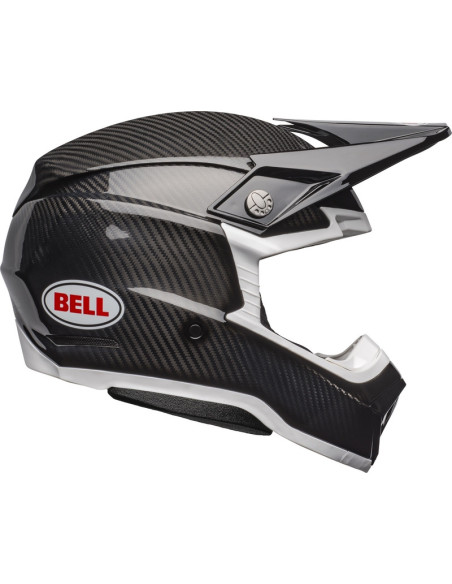 Casque cross Bell Moto-10 Spherical Solid - Noir Blanc Brillant