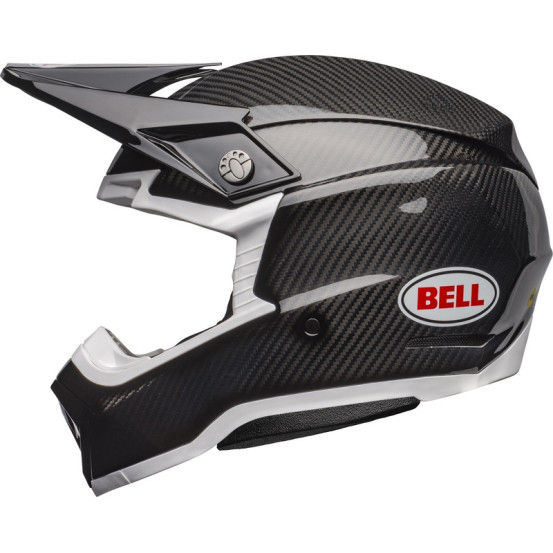 Casque cross Bell Moto-10 Spherical Solid - Noir Blanc Brillant