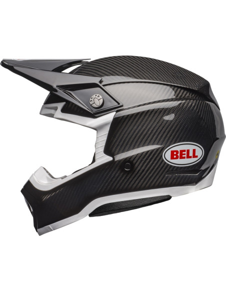 Casque cross Bell Moto-10 Spherical Solid - Noir Blanc Brillant